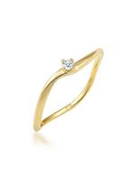 Diamore Diamantring »Verlobung Welle Diamant (0.03 ct) 375 Gelbgold«