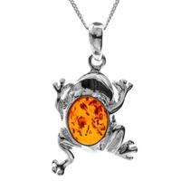 OSTSEE-SCHMUCK Kette mit Anhänger »Frosch Silber 925/000 Bernstein« (2-tlg)