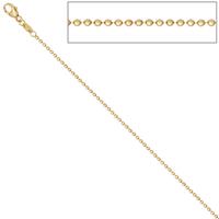 SIGO Kugelkette 585 Gelbgold 1,5 mm 42 cm Gold Kette Halskette Goldkette Karabiner