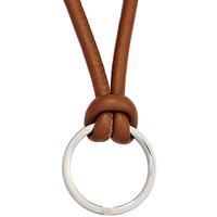 sigo Collier Halskette Leder braun mit Ring aus Edelstahl 45 cm Kette Lederkette