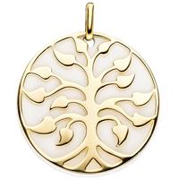 sigo Anhänger Baum 925 Sterling Silber gold vergoldet 1 Achat-Imitation