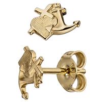 sigo Ohrstecker Glaube Liebe Hoffnung 333 Gold Gelbgold matt Ohrringe Goldohrringe