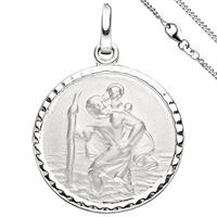 sigo Anhänger Schutzpatron Christopherus 925 Sterling Silber mit Kette 42 cm