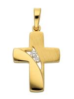 Adelia´s Kettenanhänger »Gold 8 k (333) Kreuz Anhänger«, 8 k 333 Gelbgold mit Zirkonia