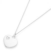 Smart Jewel Herzkette »Herz mit kleinem durchbrochenen Herz, Silber 925«