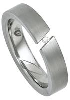 JOBO Diamantring, Edelstahl mit Diamant 0,03 ct.