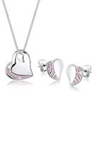 Elli Schmuckset »Herz Swarovski Kristalle Edel 925 Sterling Silber«