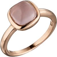 SIGO Damen Ring 925 Sterling Silber rotgold vergoldet mit rosa Glasstein