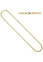 Jobo Goldkette, Ankerkette 333 Gold diamantiert 50 cm 3 mm