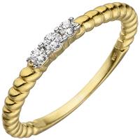 SIGO Damen Ring 333 Gold Gelbgold 3 Zirkonia Goldring