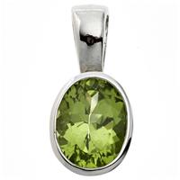 sigo Anhänger oval 925 Sterling Silber rhodiniert 1 Peridot grün