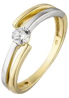 Jobo Fingerring, 333 Gold bicolor mit Zirkonia