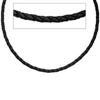 SIGO Leder Halskette Kette Schnur schwarz 45 cm Karabiner 925 Silber