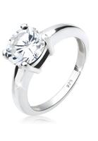 Elli Ringen Dames Solitaire Ring Classic Noble met Zirkonia steen in 925 Sterling Zilver rose gold plated