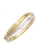 Jobo Diamantring, 585 Gold bicolor mit Diamant