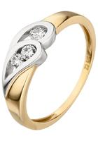 Jobo Goldring, 375 Gold bicolor mit 3 Zirkonia