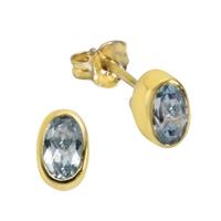 Vivance Ohrstecker »333/- Gelbgold mit Blautopas (beh)«