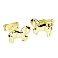 OSTSEE-SCHMUCK Paar Ohrstecker »Pferd Gold 333/000,« (2-tlg)