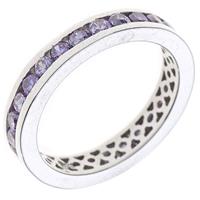 SIGO Damen Ring 925 Sterling Silber rhodiniert mit Zirkonia lila violett Silberring