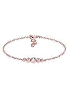 Elli Dames Basic Kristallen in 925 Sterling Zilver Rose Goud Geplateerd Roségoud