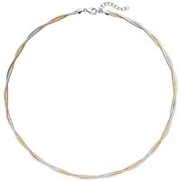 sigo Collier Halskette 925 Sterling Silber bicolor vergoldet 49 cm Kette