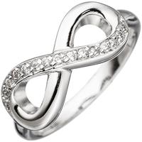 SIGO Damen Ring Unendlichkeit 925 Sterling Silber rhodiniert mit Zirkonia Silberring