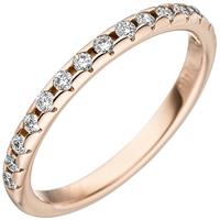 SIGO Damen Ring 585 Gold Rotgold 15 Diamanten Brillanten Rotgoldring Diamantring