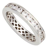 SIGO Damen Ring 925 Sterling Silber rhodiniert Zirkonia rundum Silberring