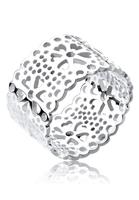 Elli Dames Bloem Ornament Uitgesneden in 925 Sterling Zilver Zilver