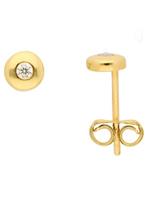 Adelia´s Paar Ohrstecker »Gold 14 k (585) Ohrringe - Ohrstecker«, 14 k 585 Gelbgold mit Zirkonia Ø 5 mm