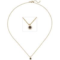 sigo Collier Kette mit Anhänger 585 Gold Gelbgold 1 Rauchquarz 45 cm Halskette