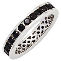 SIGO Damen Ring 925 Sterling Silber rhodiniert Zirkonia schwarz Silberring