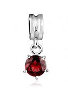 Nenalina Charm-Einhänger »Bead Solitär Granat Edelstein rot Basic 925 Silber«