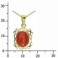 OSTSEE-SCHMUCK Kette mit Anhänger »Konstanze Gold 333/000 Koralle« (2-tlg)