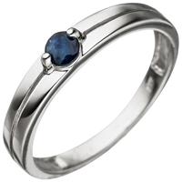 SIGO Damen Ring 333 Gold Weißgold 1 Safir blau Weißgoldring Safirring