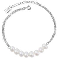 Ailoria Armband »MAKANI Armband Silber/weiße Perle«, Größenverstellbar