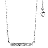 sigo Collier Halskette 925 Sterling Silber mit 35 Zirkonia 45 cm Kette Silberkette