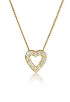 Elli Collierkettchen »Herz Klassisch Diamant (0.24 ct) 585 Gelbgold«