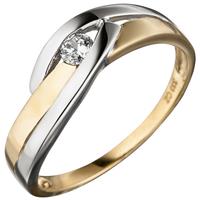 SIGO Damen Ring 333 Gold Gelbgold bicolor 1 Zirkonia Goldring