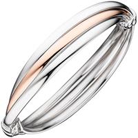 sigo Armreif Armband oval 925 Sterling Silber bicolor vergoldet