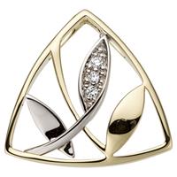 sigo Anhänger 585 Gold Gelbgold Weißgold bicolor 3 Diamanten Brillanten 0,03ct.