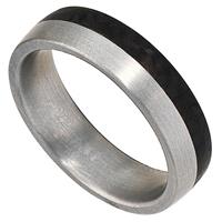 SIGO Partner Ring Edelstahl mattiert mit Carbon