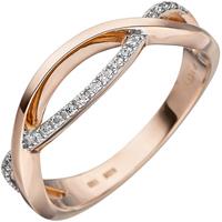 SIGO Damen Ring 585 Gold Rotgold 20 Diamanten Brillanten Diamantring