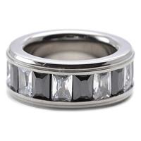 Kingka Fingerring »"Crystal Rocks" Ring aus Edelstahl rundum mit Kristallen besetzt«