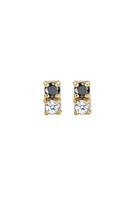 Elli Paar Ohrstecker »Bi-Color Schwarz Weiß Diamant (0.12 ct) 375er Gold«