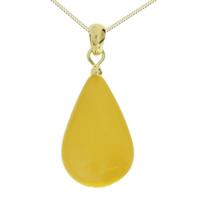 OSTSEE-SCHMUCK Kette mit Anhänger »Tropfen flach, ca. 22 mm lang - Gold 333/000 Gold 333/000 Bernst« (2-tlg)