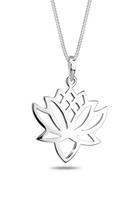 Elli Dames Lotusbloem Symbool Talisman in 925 Sterling Zilver Zilver