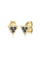 Elli Paar Ohrstecker »Dreieck Geo Black Diamant (0.12 ct) 375er Gelbgold«