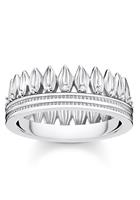 Thomas Sabo Silberring »Krone Blätter silber, TR2282-051-14-52, TR2282-051-14-54, TR2282-051-14-56, TR2282-051-14-58, TR2282-051-14-60«, mit Zirkonia