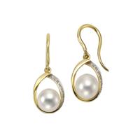 Orolino Ohrhaken 585/- Gelbgold Perlen Brillanten
